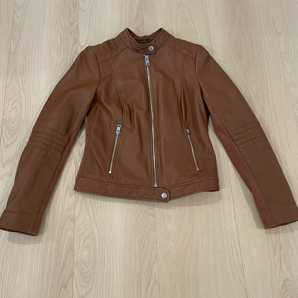 Wilsons Leather Cognac Scuba Leather Jacket